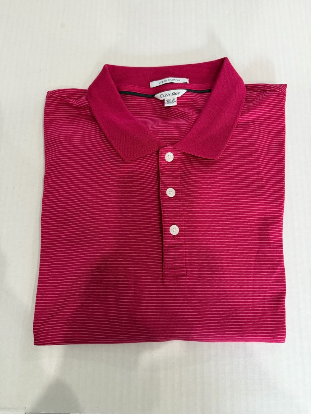 Calvin Klein Men’s Fuchsia Micro-Striped Polo